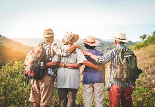Gruppe, Senioren, Wanderung, wandern, Wanderer, Hut, Hüte