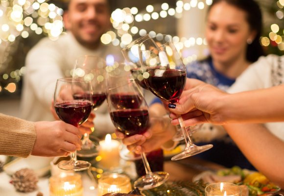 feiern, anstoßen, weihnachten, wein, freunde, weihnachtsessen