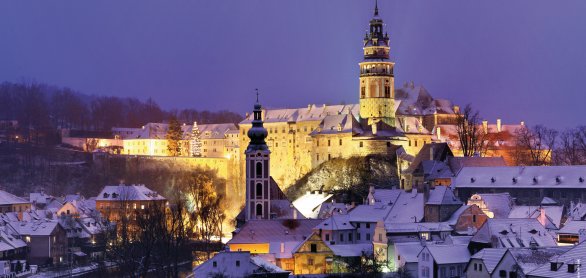 Blick auf das winterliche Krumau © Stadt Cesky Krumlov/Mgr. Lubor Mrázek